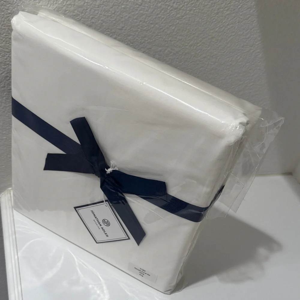 Jonathan Adler KING Pristine White Duvet Cover